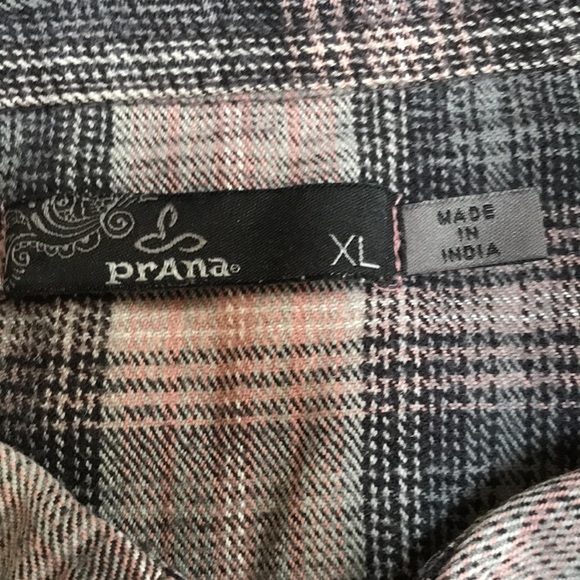 PrAna XL plaid cotton front button shirt. - Picture 5 of 9